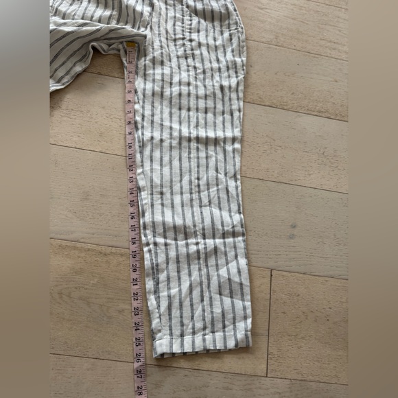 New Quince White Striped Linen Pants S - Picture 8 of 9